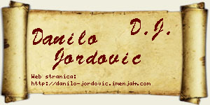 Danilo Jordović vizit kartica